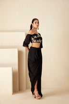 Black Drape skirt Saree