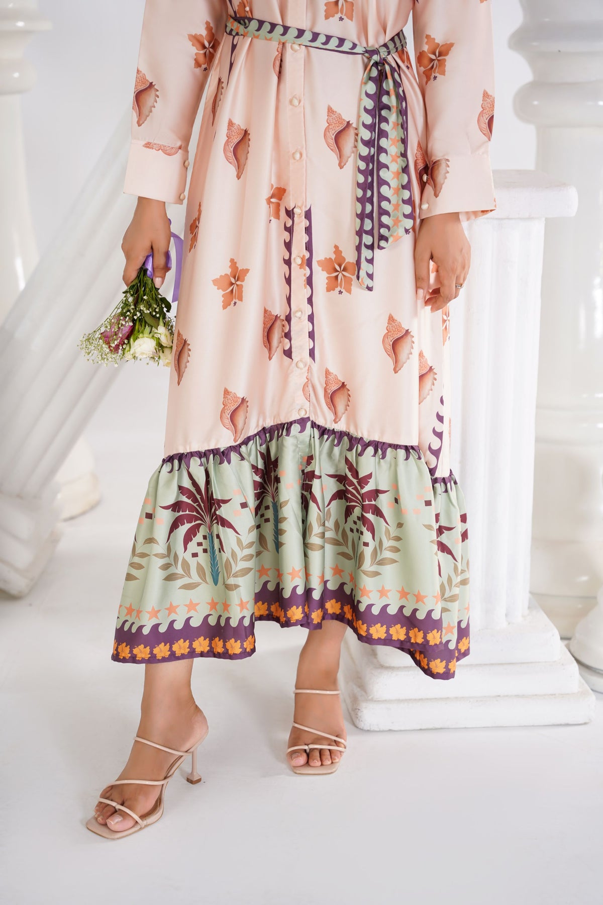 Paradise Bloom Korean Silk Dress