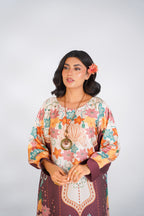 Floral Waves Printed Kaftan