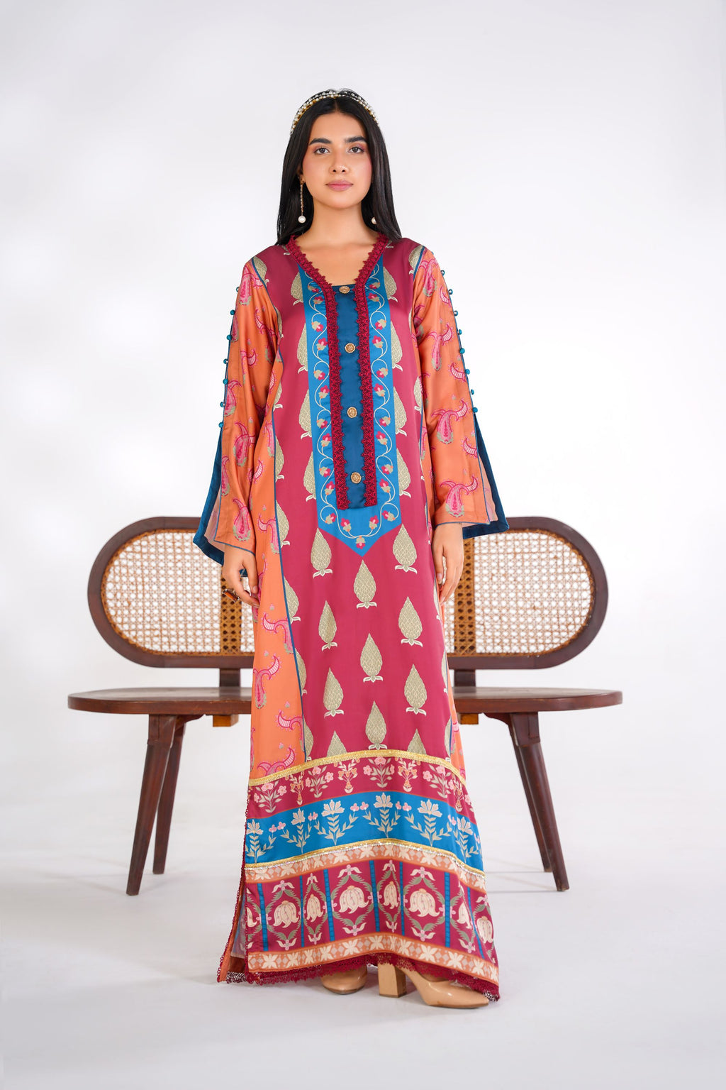Heritage Paisley Korean Silk Kaftan