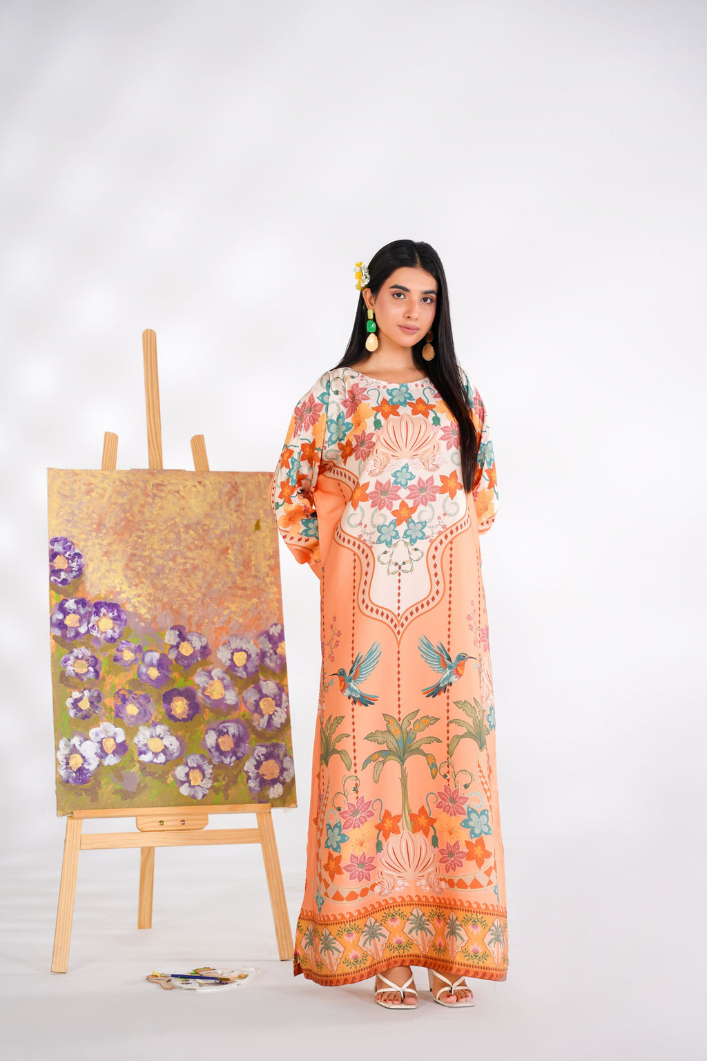 Tropical Bloom Kaftan Dress