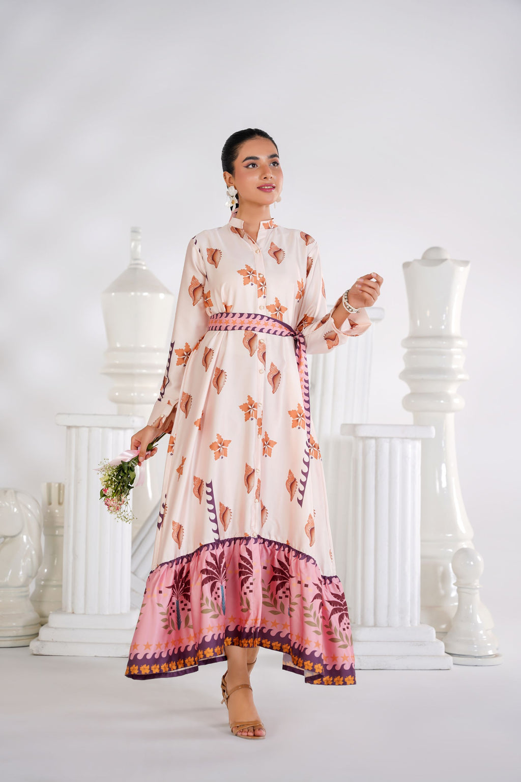 Tropical Bloom Flared Dress