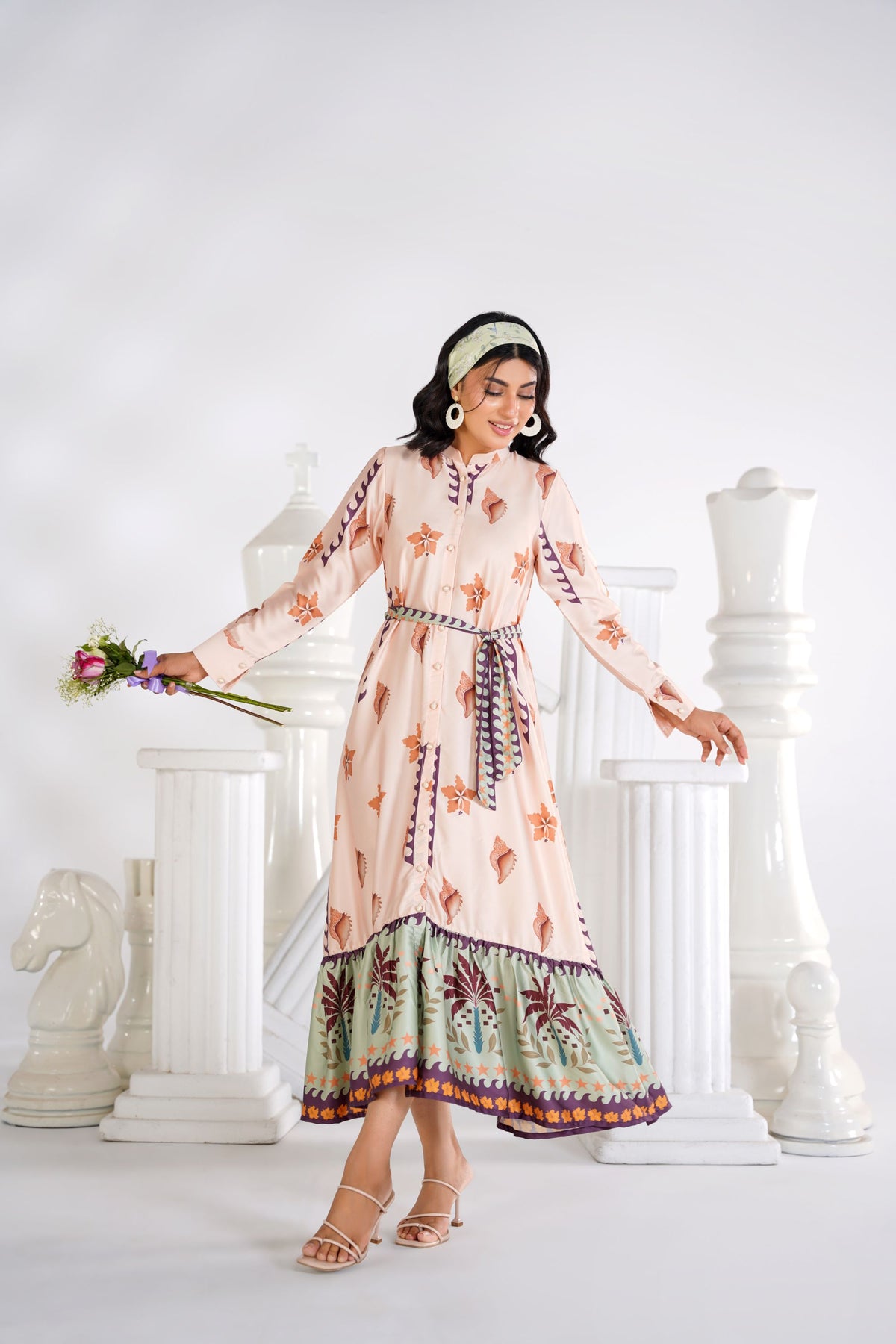 Paradise Bloom Korean Silk Dress
