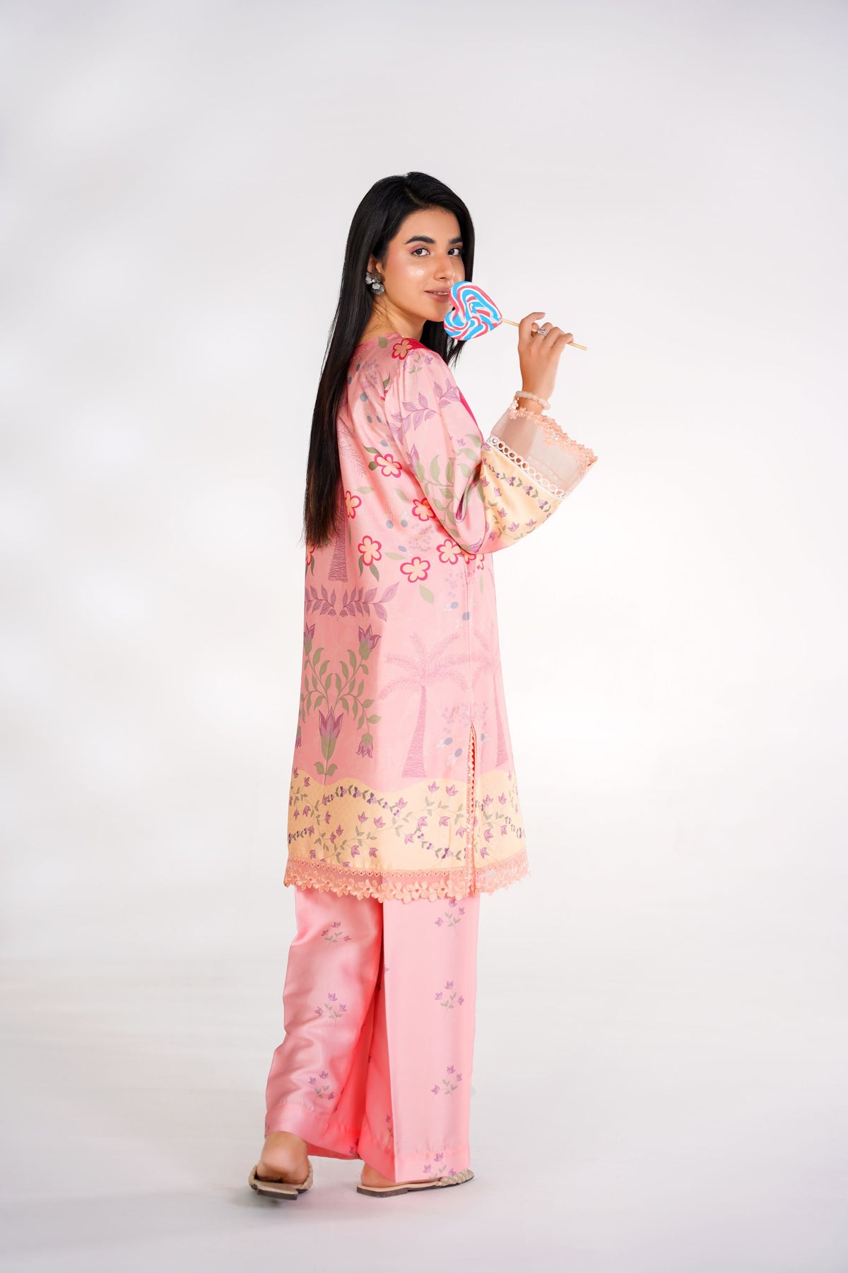 Blooming Garden Korean Silk Co-Ord Set