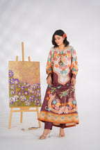 Floral Waves Printed Kaftan