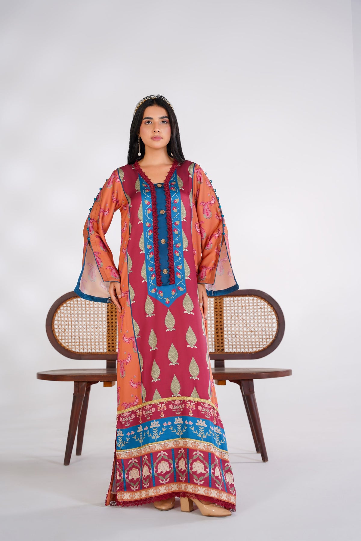 Heritage Paisley Korean Silk Kaftan