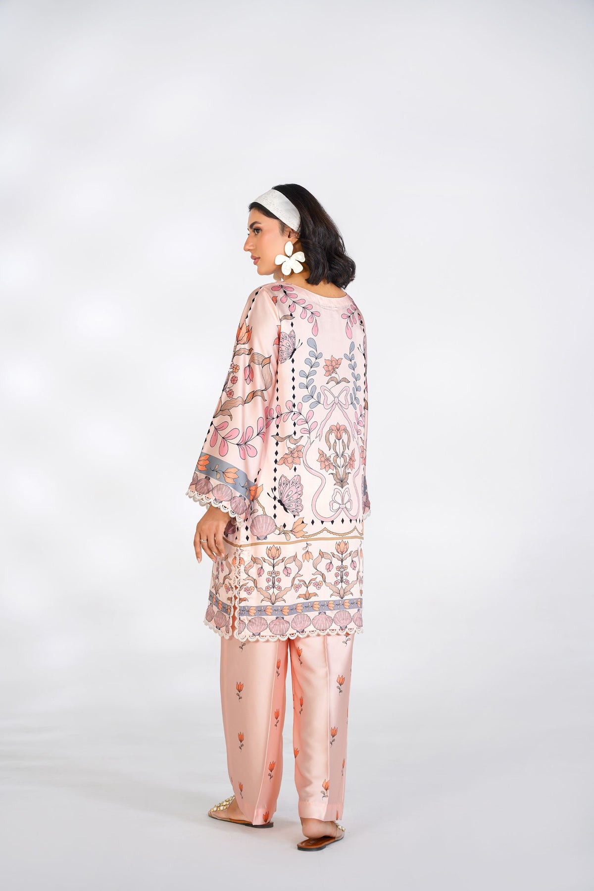 Enchanted Bloom Korean Silk Co-Ord Set