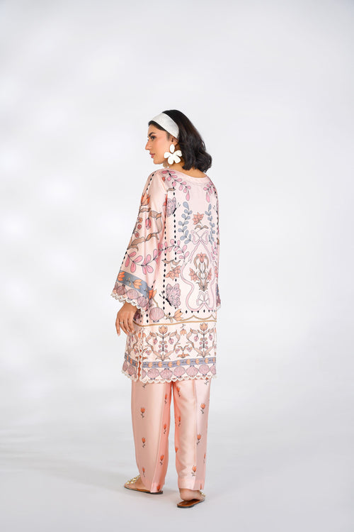 Enchanted Bloom Korean Silk Co-Ord Set