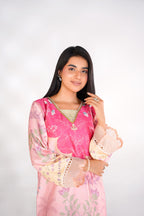 Blooming Garden Korean Silk Co-Ord Set