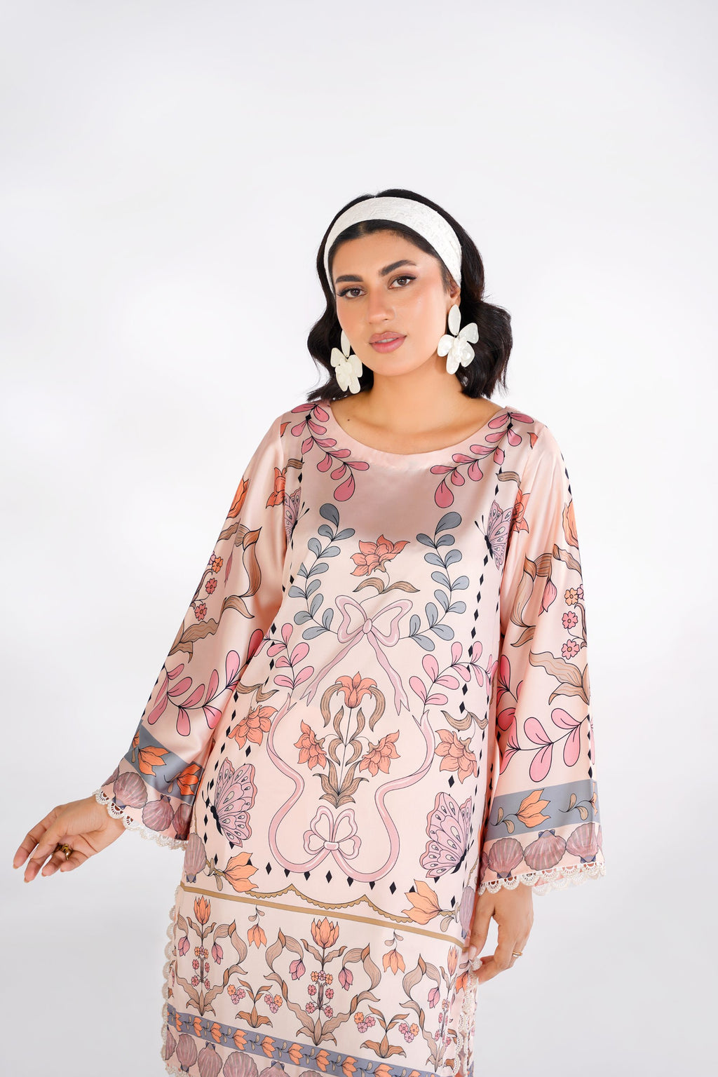 Enchanted Bloom Korean Silk Co-Ord Set
