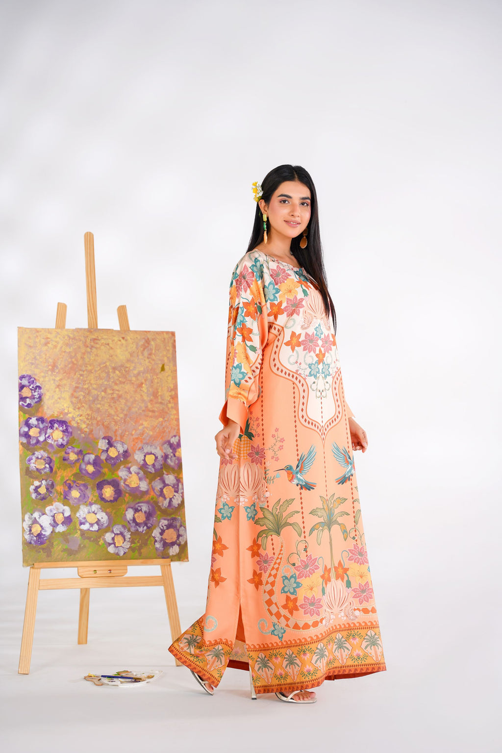 Tropical Bloom Kaftan Dress