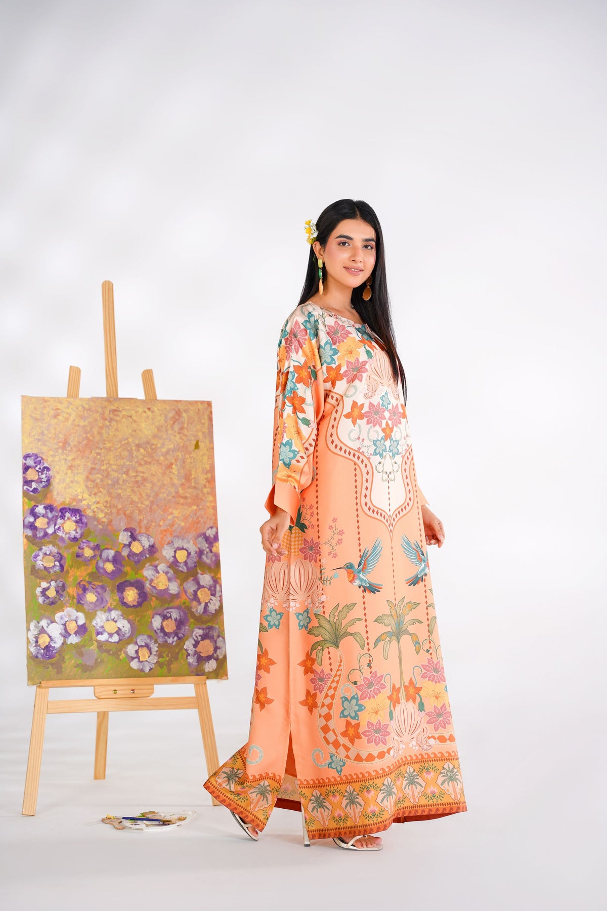 Tropical Bloom Kaftan Dress
