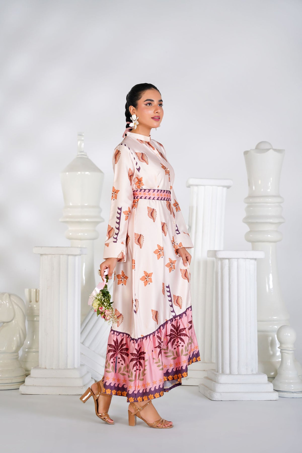 Tropical Bloom Flared Dress