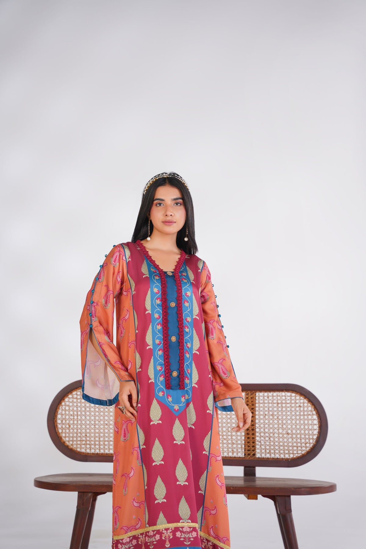 Heritage Paisley Korean Silk Kaftan
