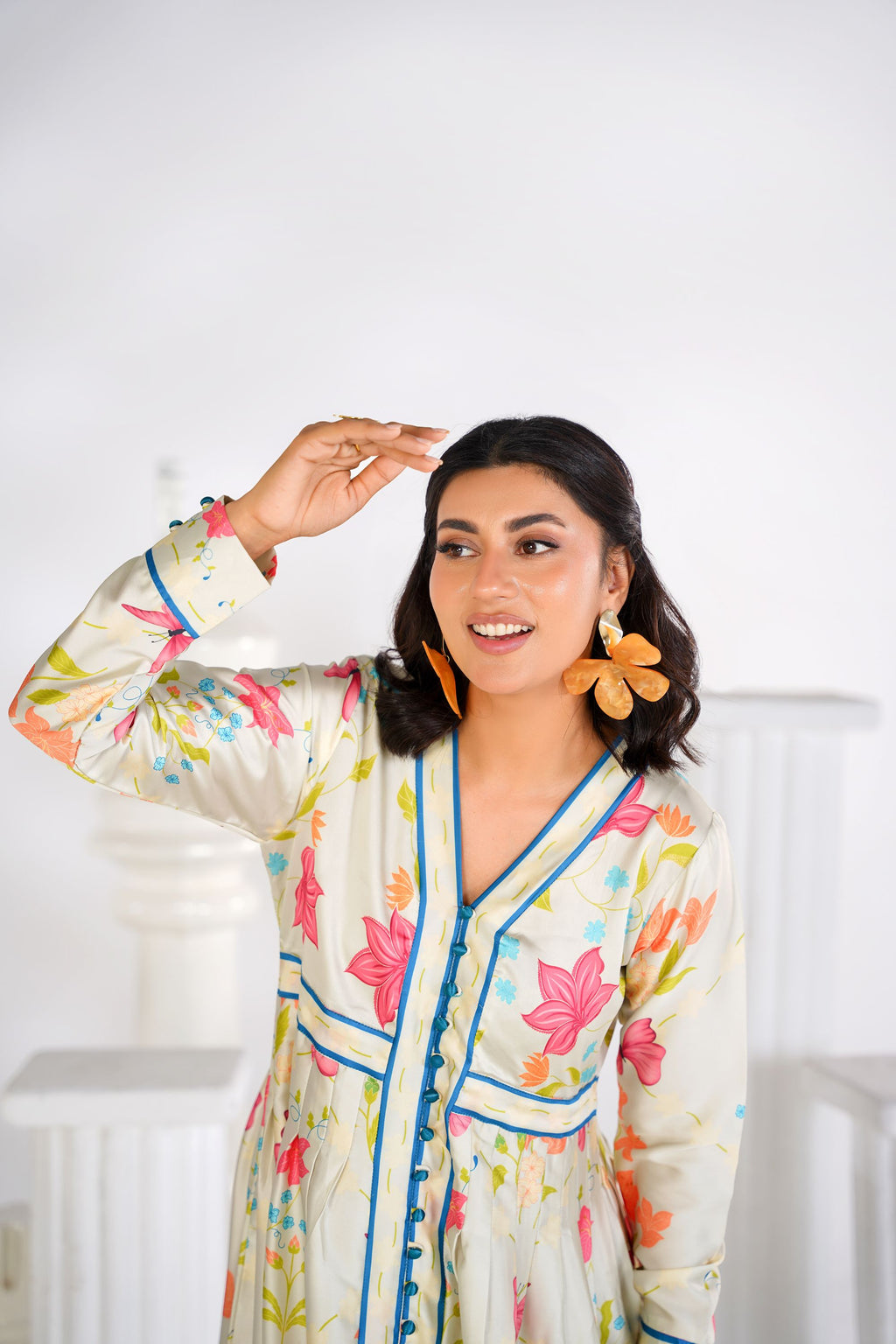 Floral Butterfly Printed Maxi Dress