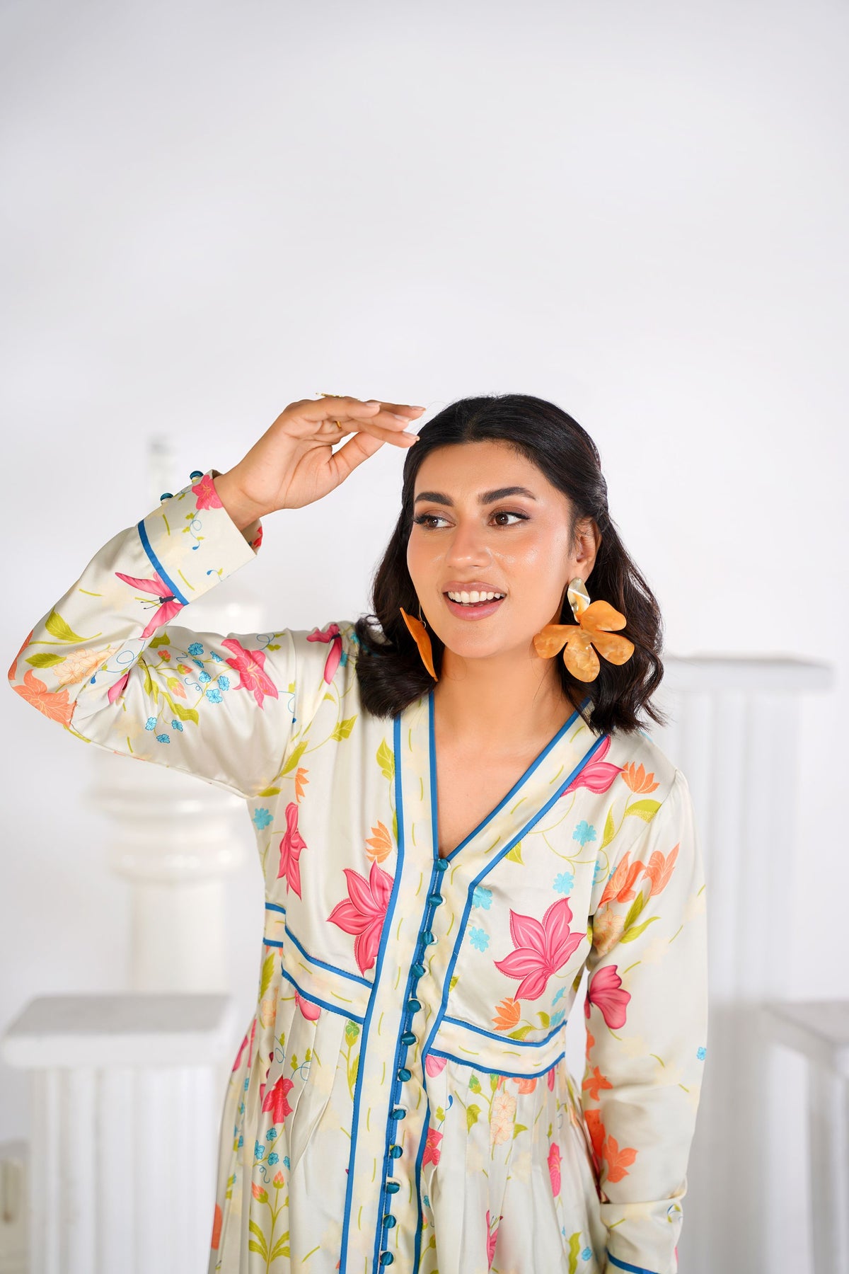 Floral Butterfly Printed Maxi Dress