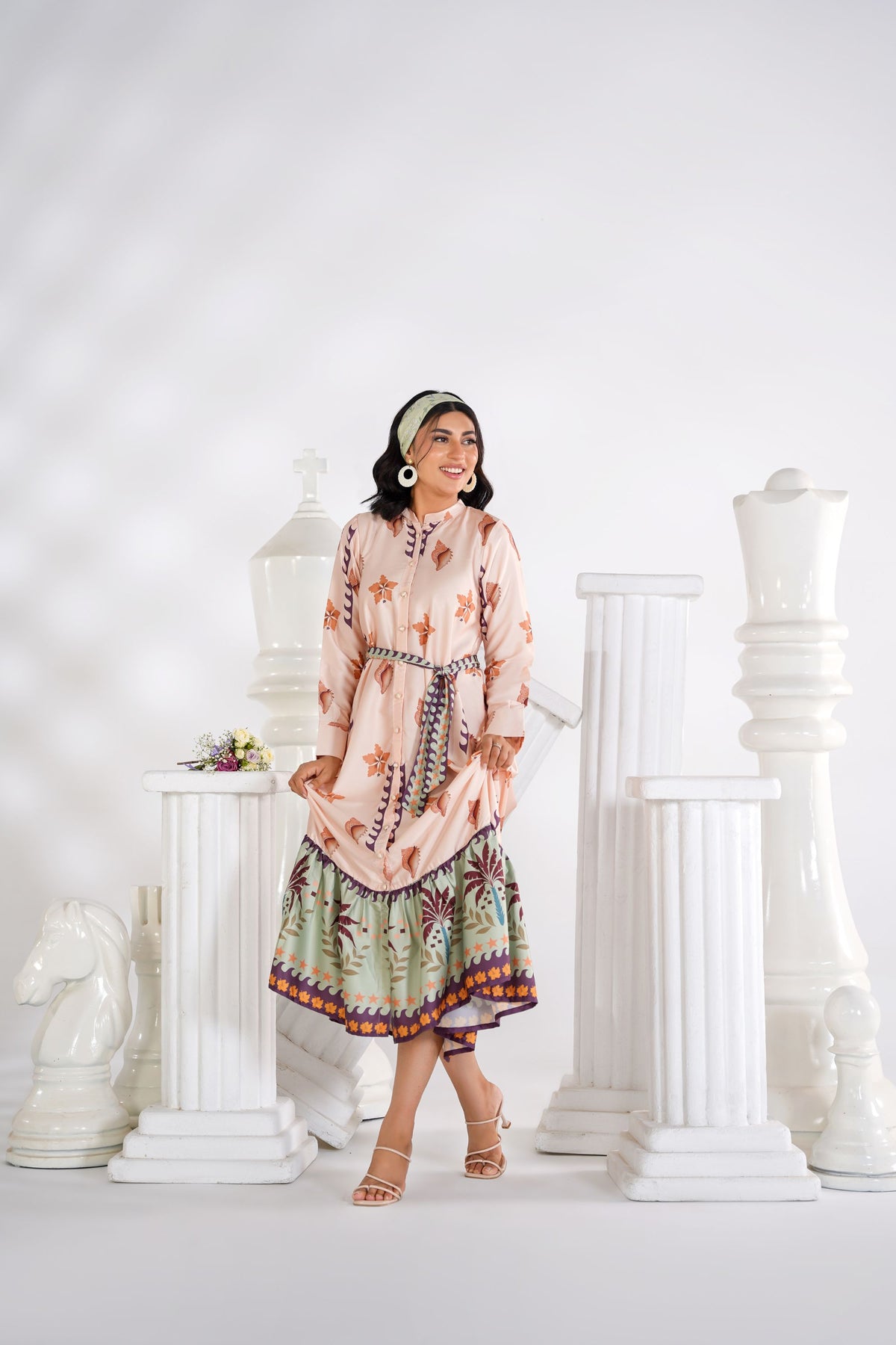 Paradise Bloom Korean Silk Dress