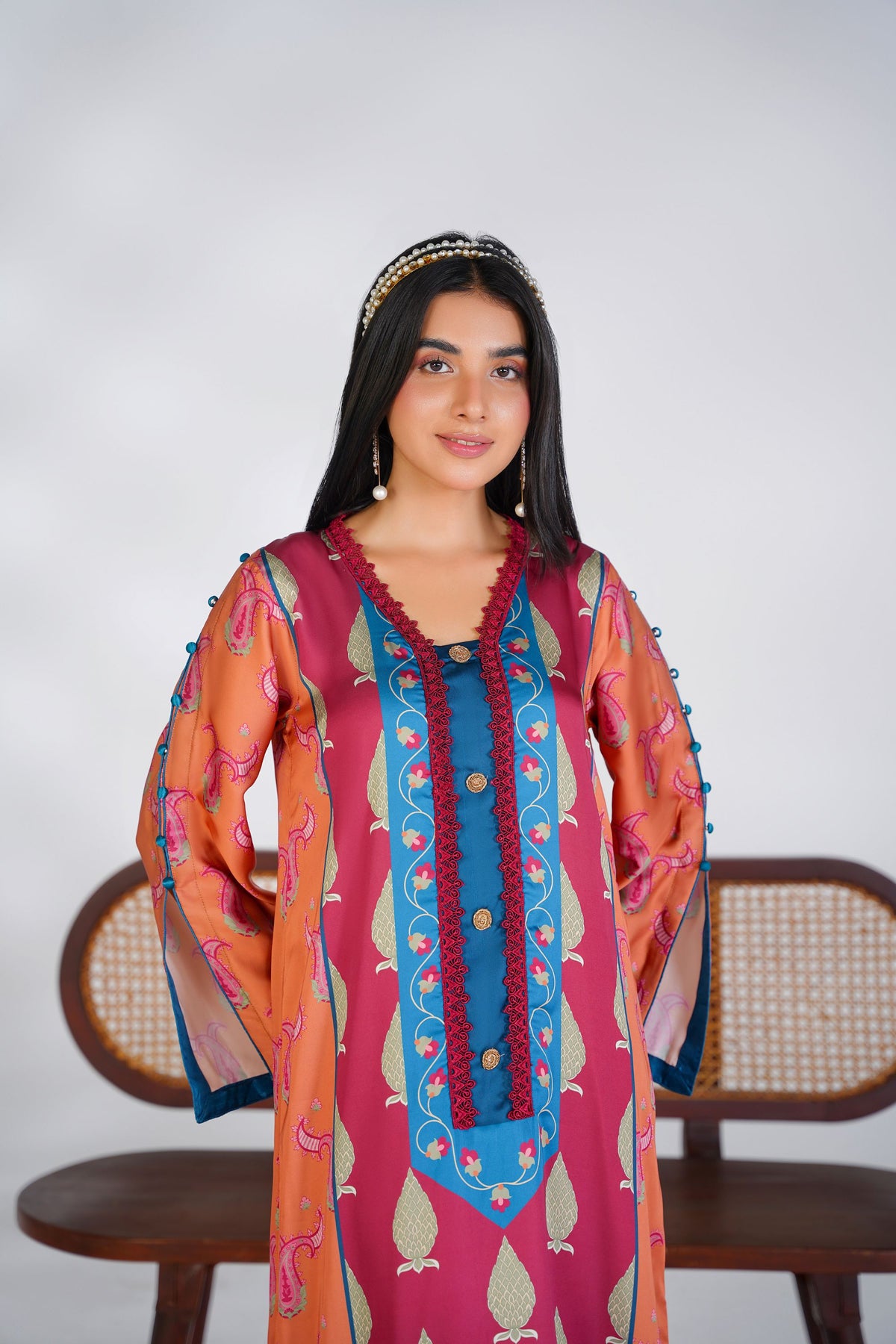 Heritage Paisley Korean Silk Kaftan