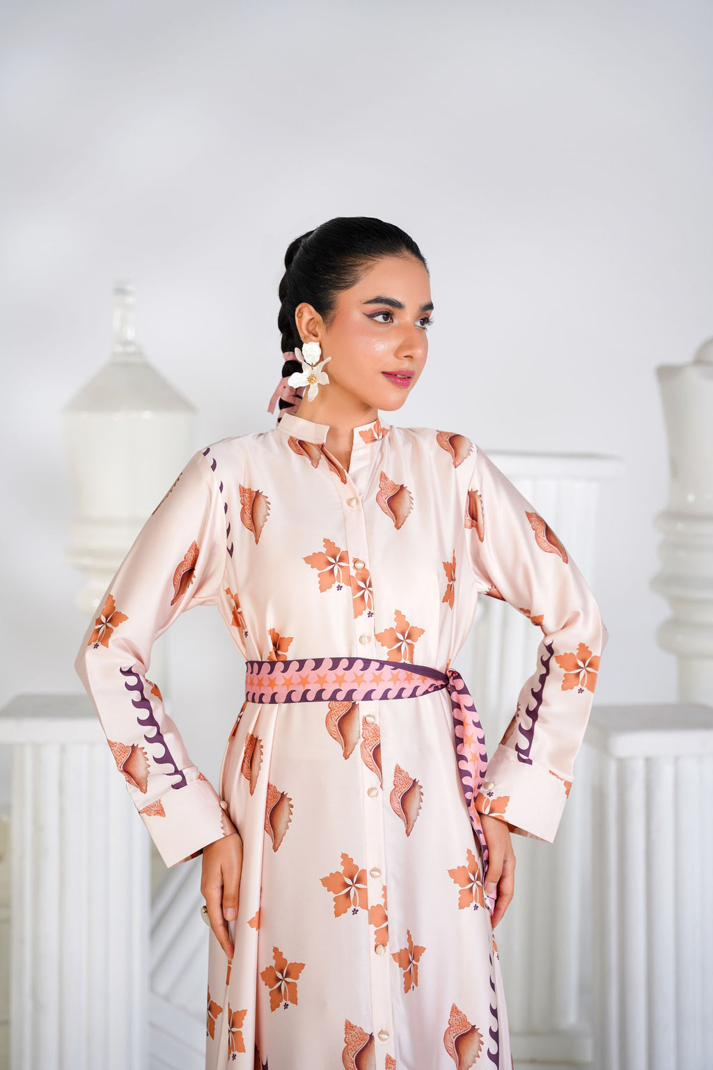 Tropical Bloom Flared Dress