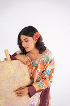 Floral Waves Printed Kaftan