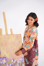 Floral Waves Printed Kaftan