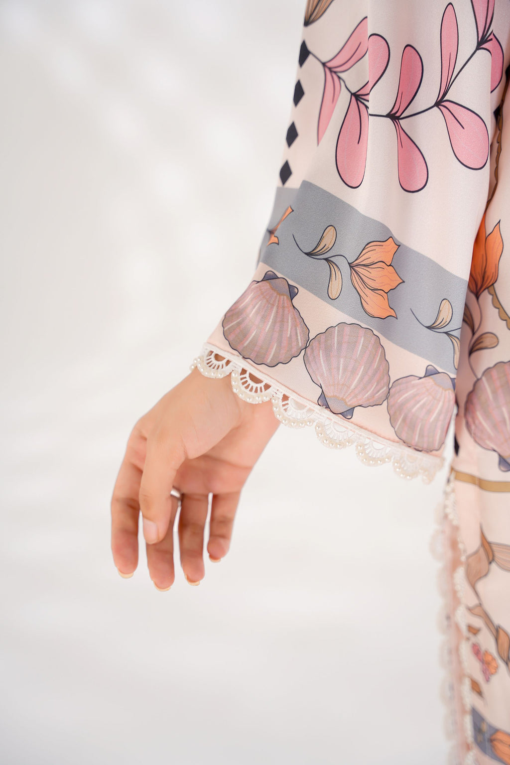 Floral Butterfly Korean Silk Co-Ord Set