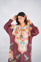 Floral Waves Printed Kaftan