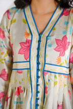 Floral Butterfly Printed Maxi Dress