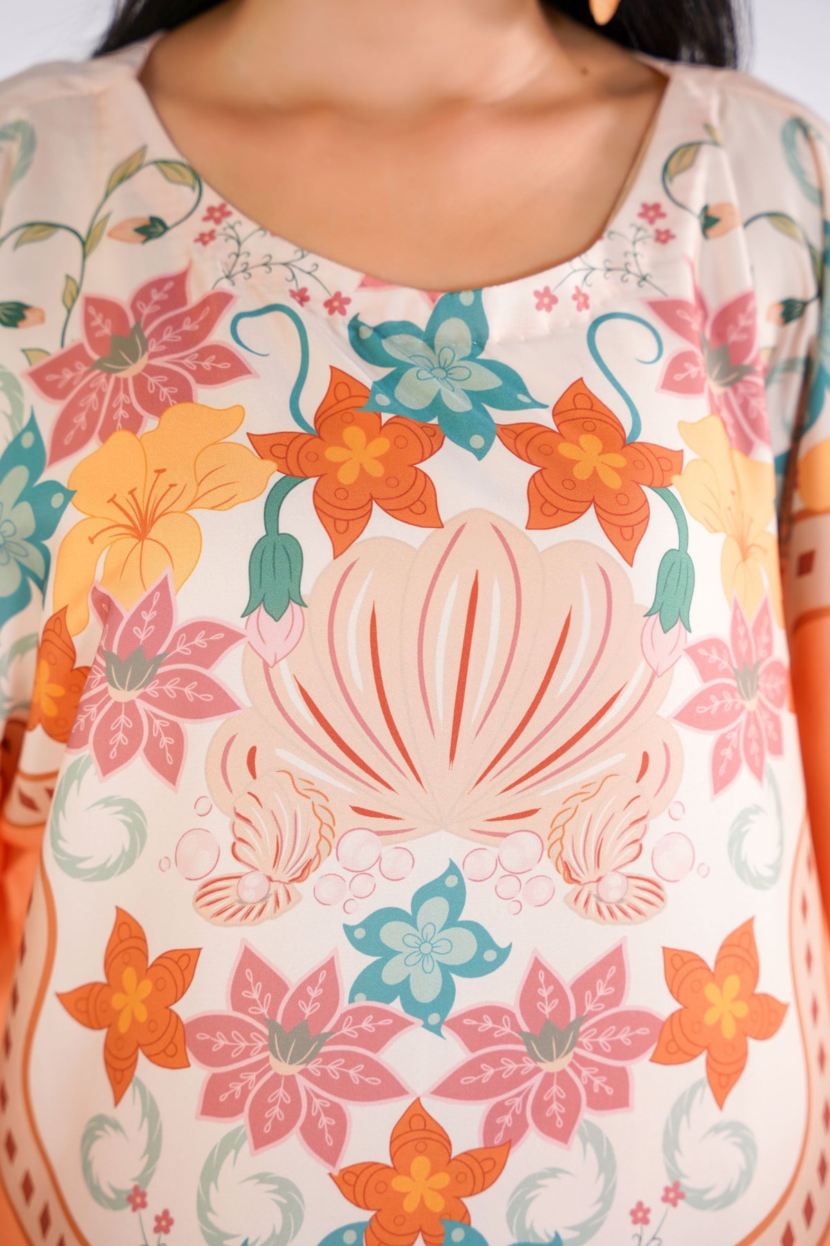 Tropical Bloom Kaftan Dress