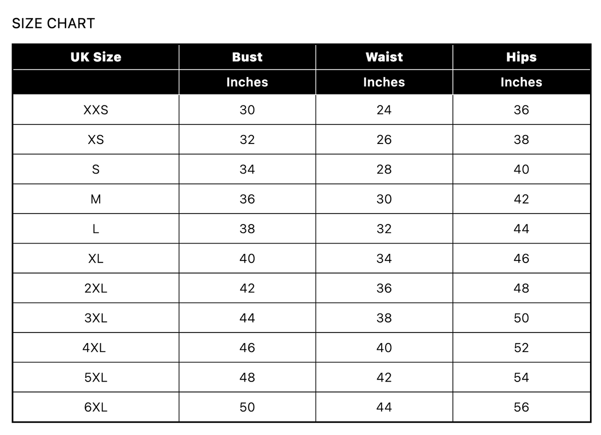 Size chart